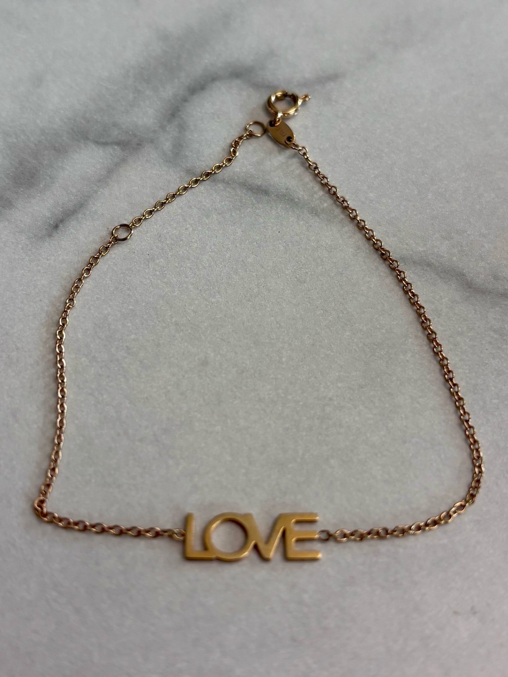 Maya Brenner LOVE Script Bracelet in Rose Gold